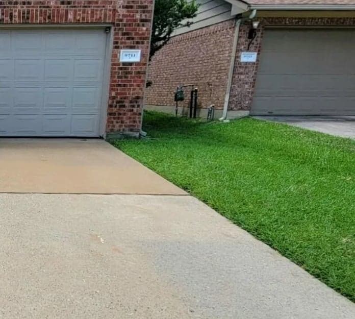 Le même béton éclairci après passage à la haute pression